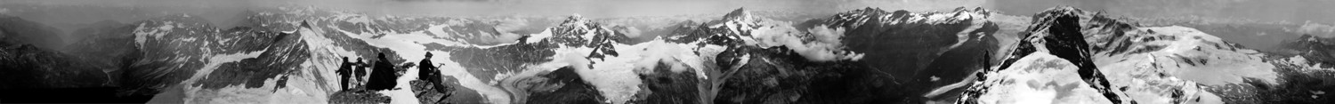 Panorama pris du sommet du Cervin, par Vittorio Sella