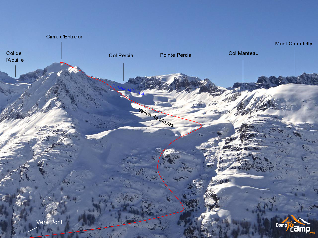 Cime d'Entrelor per le vallon de Meyes