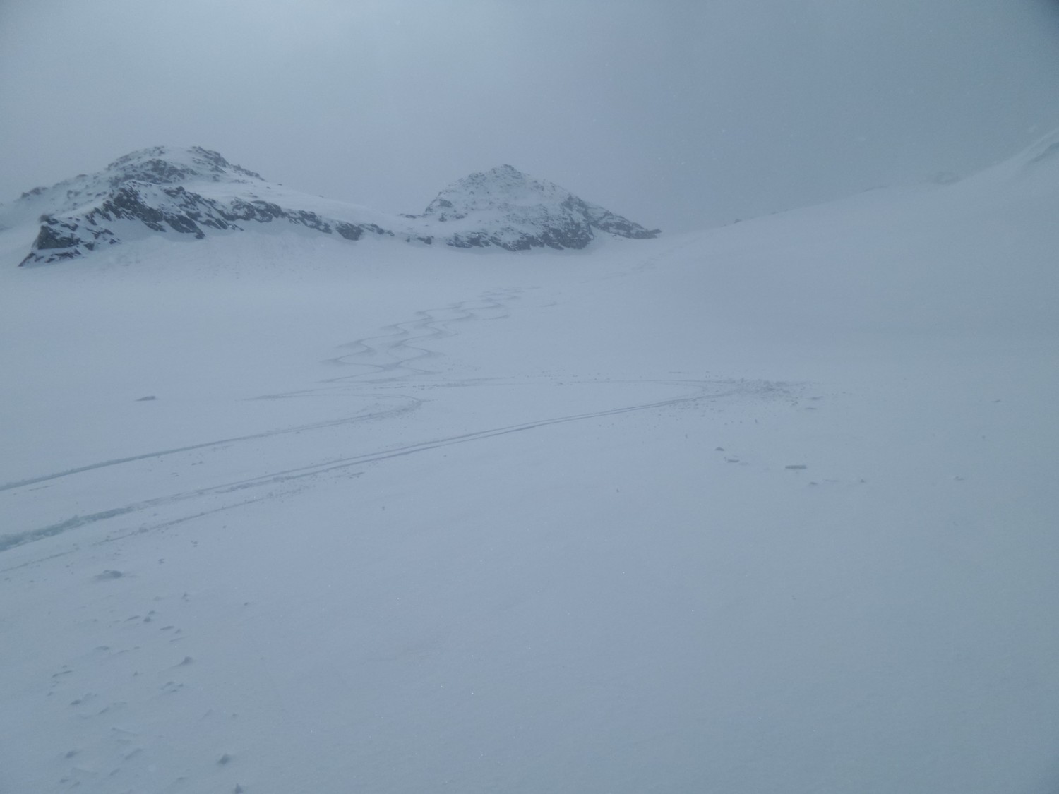 La meilleure neige a été en haut du glacier de Pièces