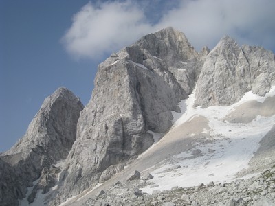 Vue du Jalovec depuis le col Kotovo sedlo