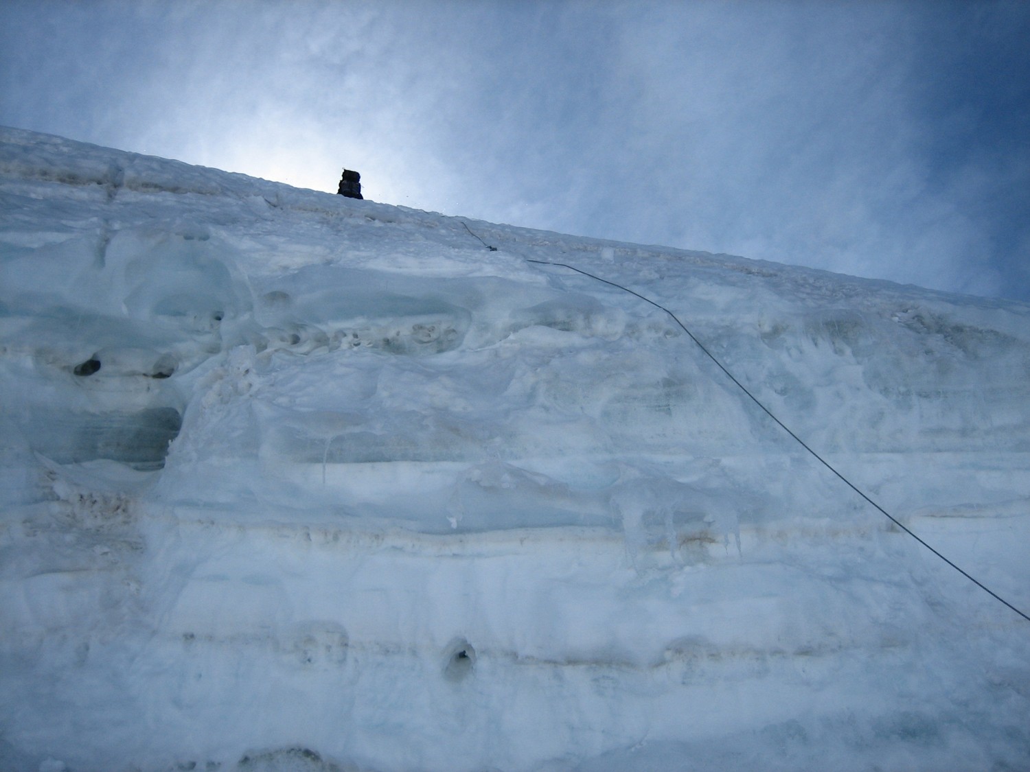 on a tiré un longueur sur la pente en glace - Illimani