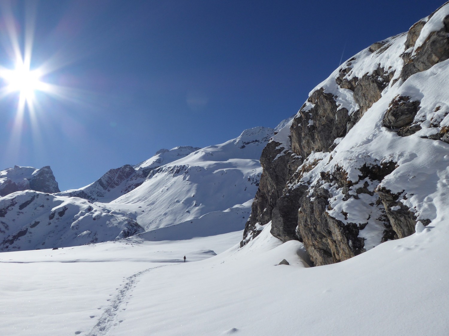 longue parcours à plat sur le plateau&lac des Glières - Rosolin