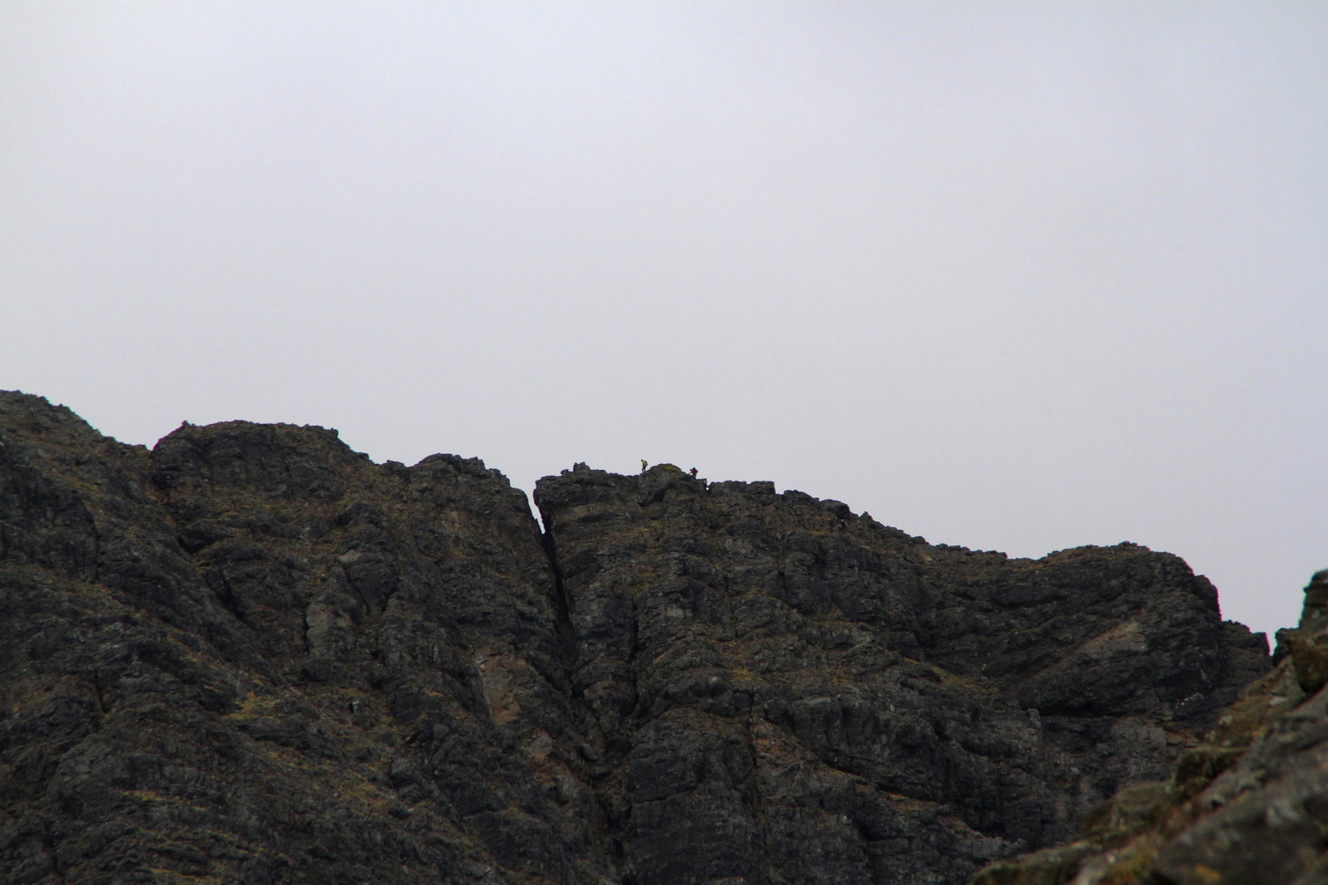 Grimpeurs sur le fil, entre Bidean Druim nan Ramh et Sgurr na Bairnich