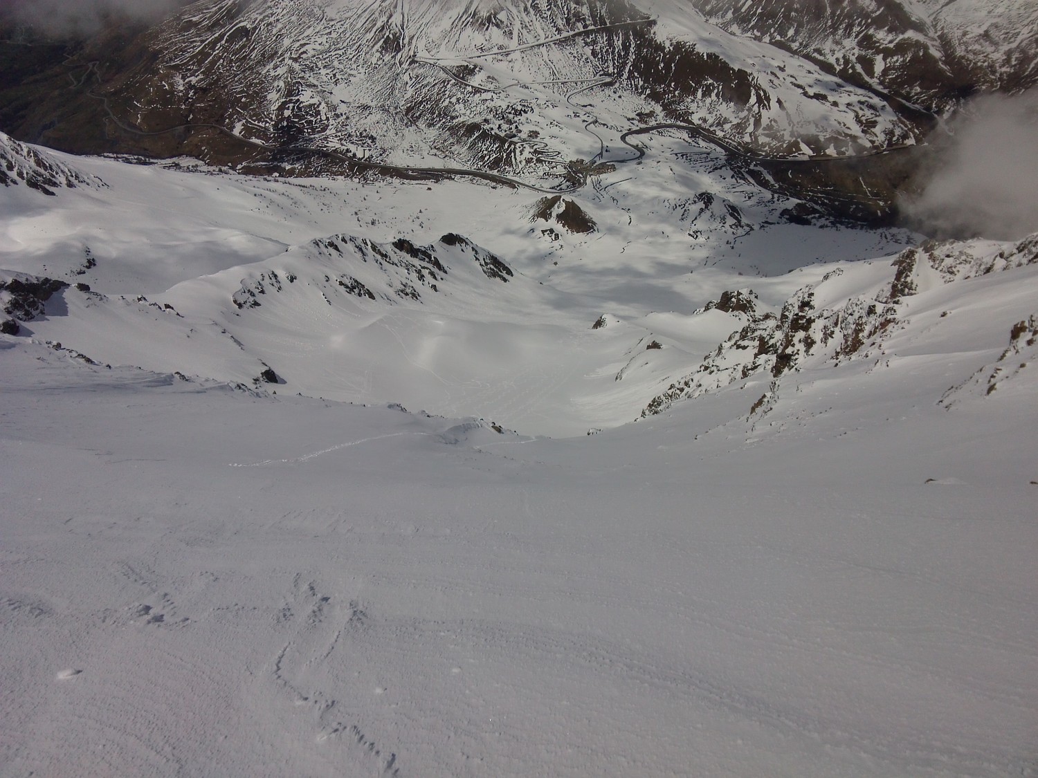 Depuis le haut de la pente