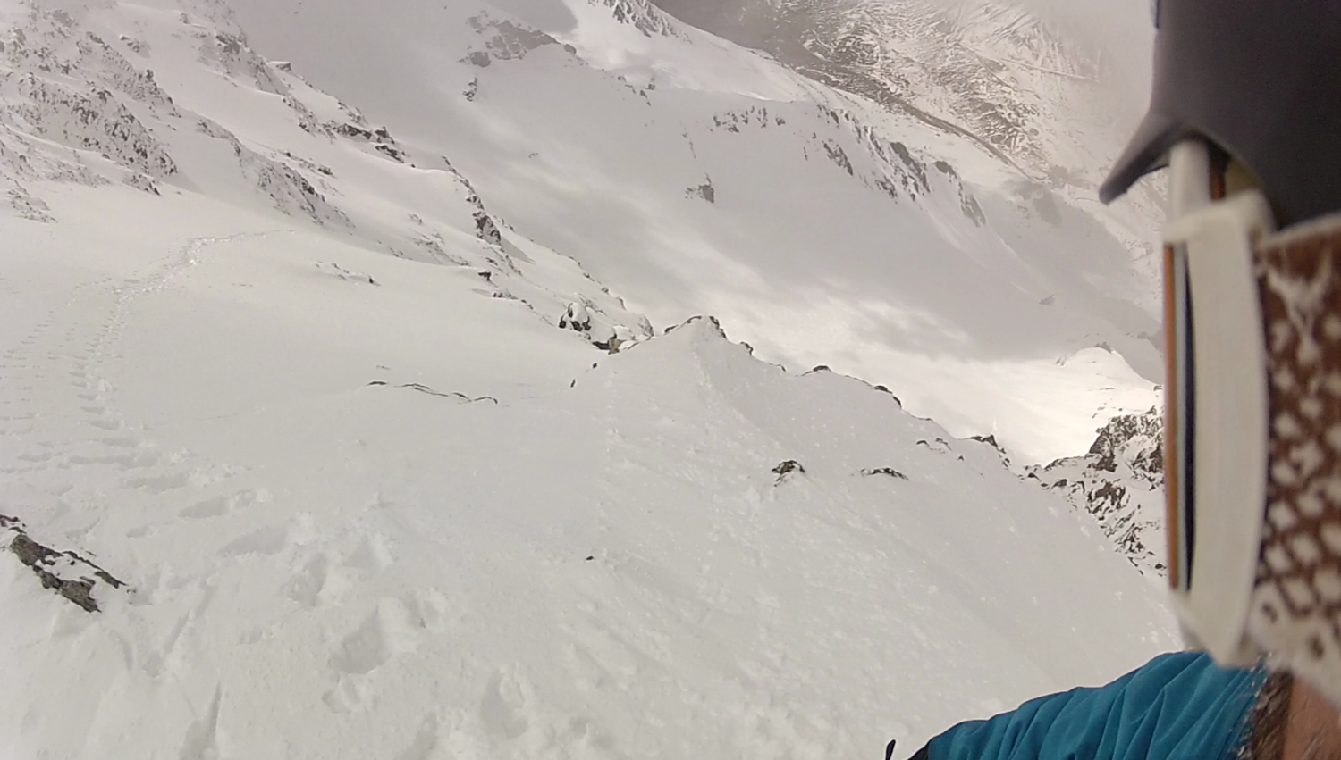 La vire (oui la gopro écrase la pente)