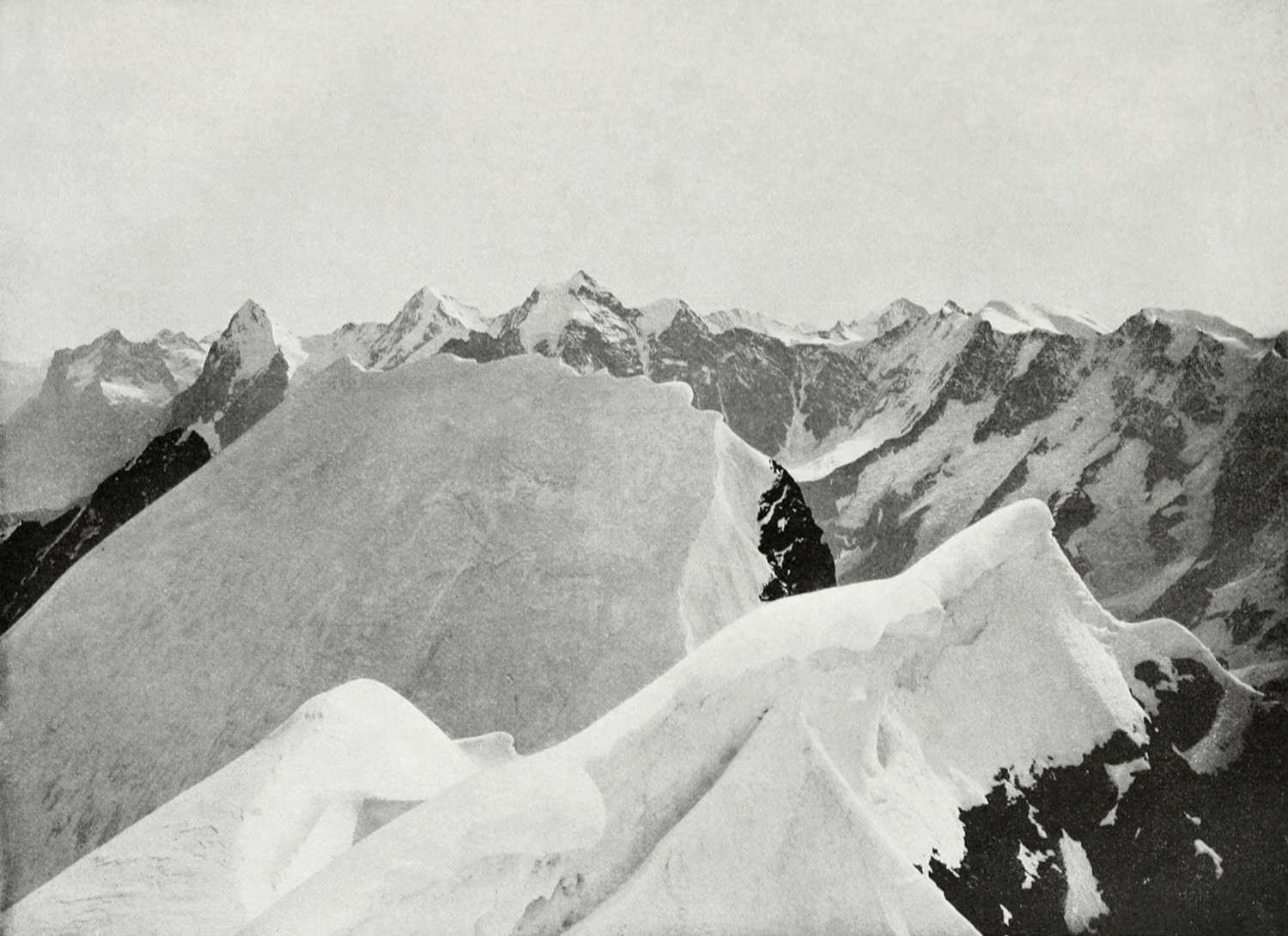 Sommet de la Blümlisalp, Wetterhorn, Eiger, Mönch, Jungfrau, par Vittorio Sella