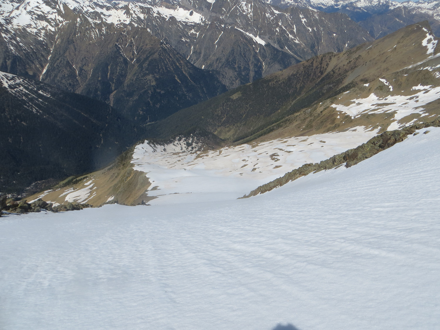 Aperçu de la descente depuis le col