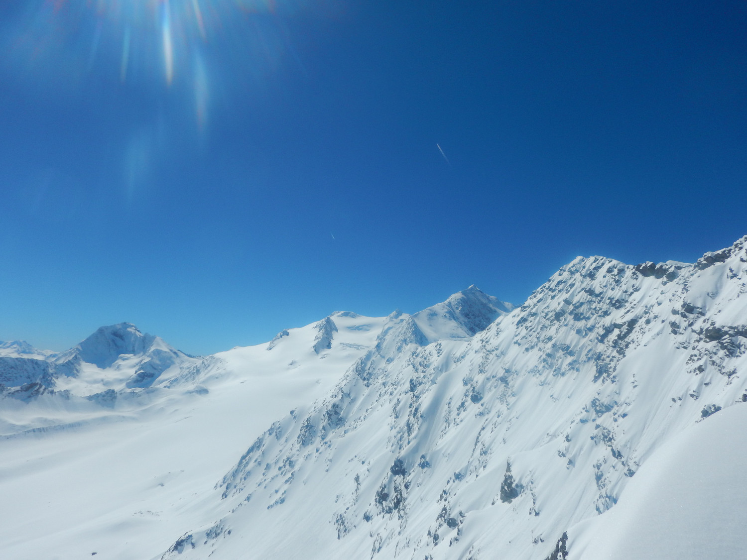 de gauche a droite, observatoire ,gébroulaz,aiguille de péclet