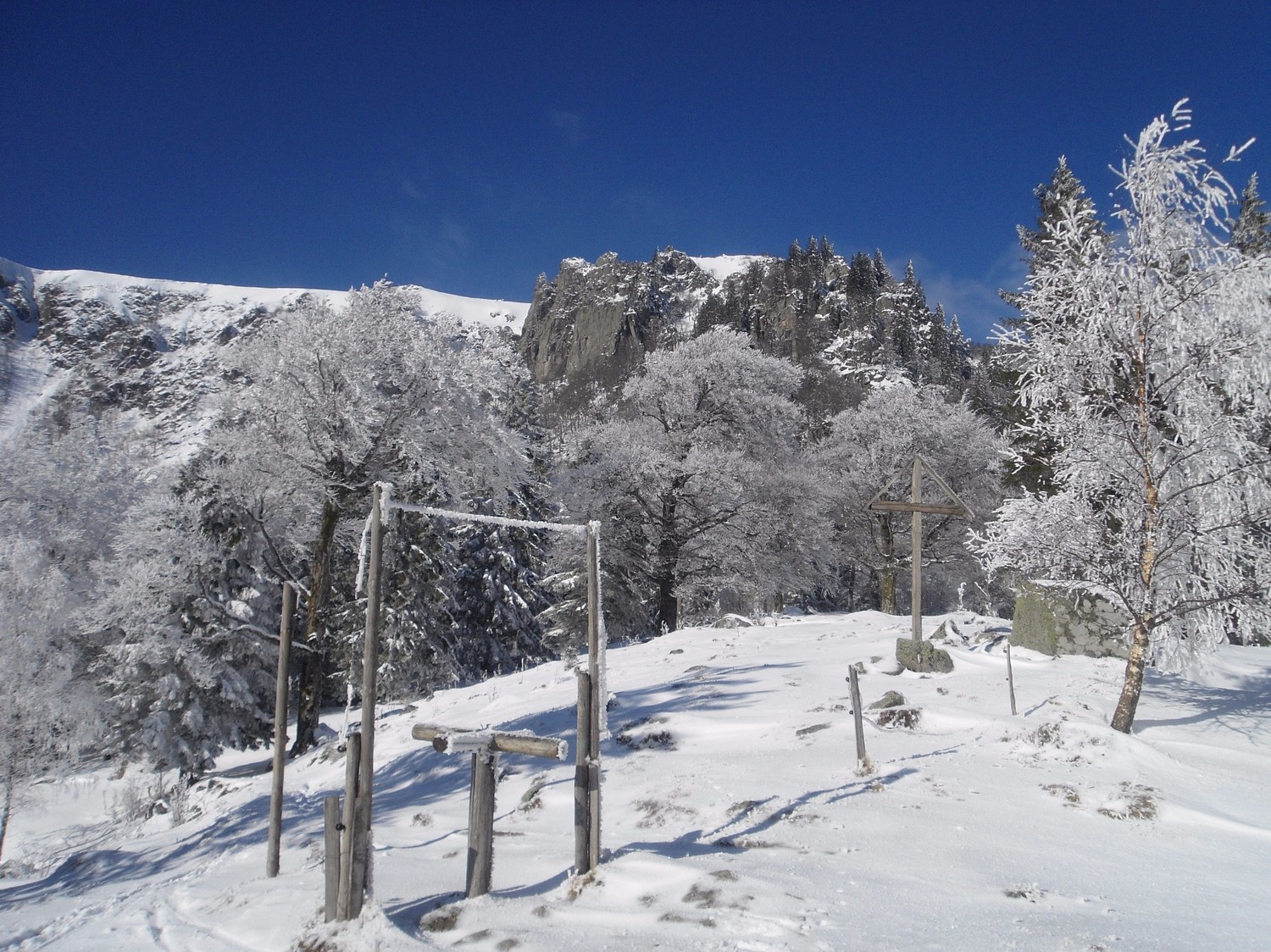 A l'arrivée au Frankenthal du sentier des roches