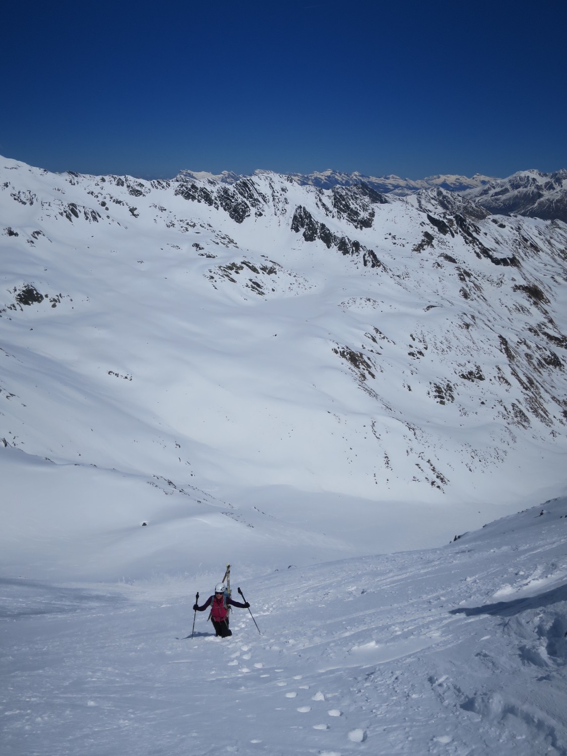 Sur le haut de la face N de la Pointe de Drône
