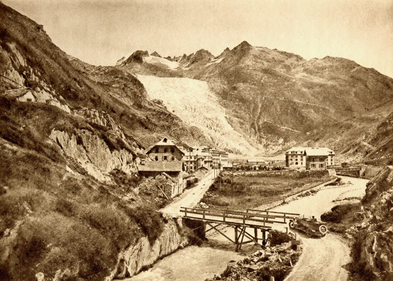 Gletsch - Glacier du Rhône par Gaberell, 1929