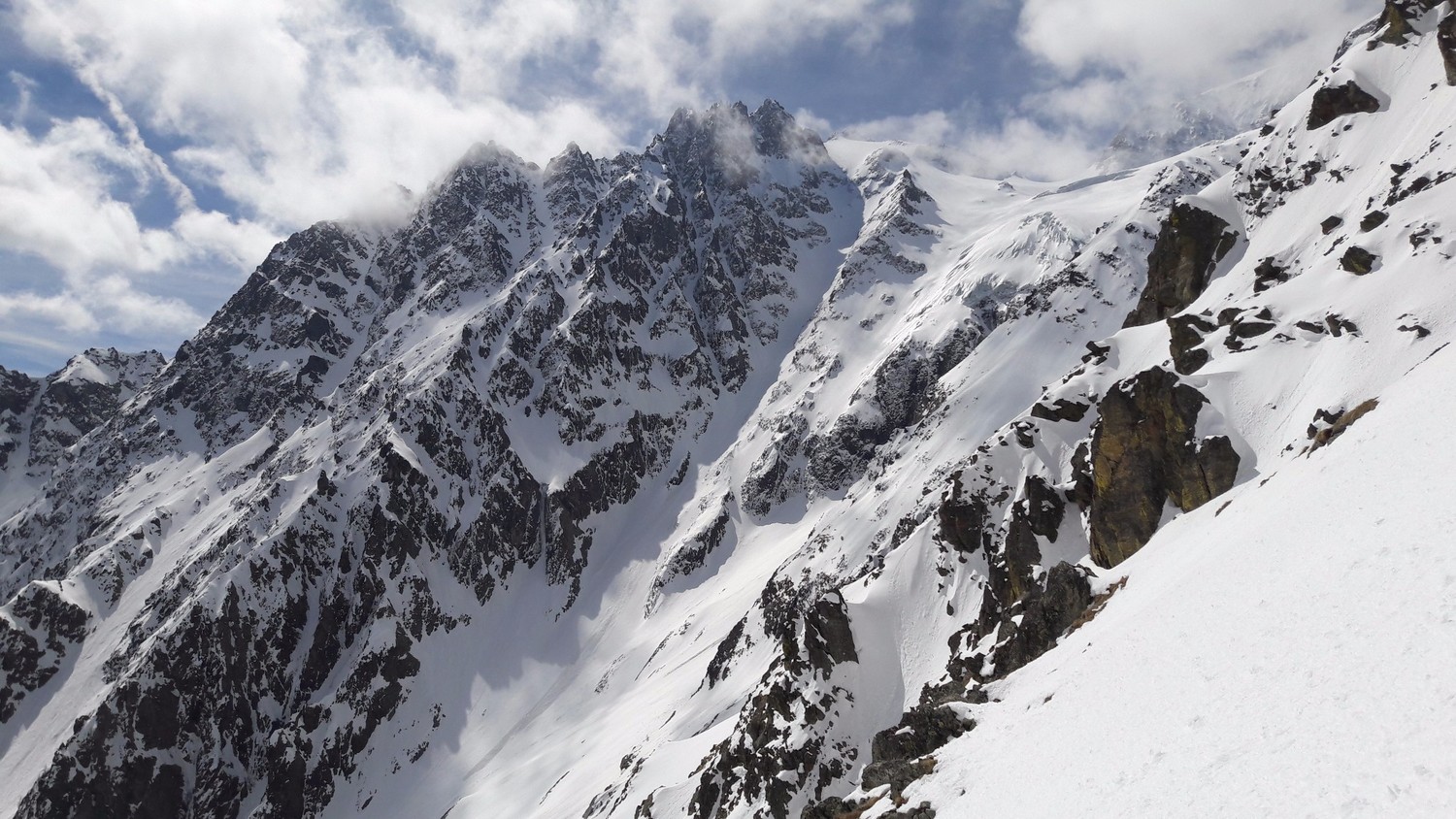 Le couloir Davin et le glacier du Casset