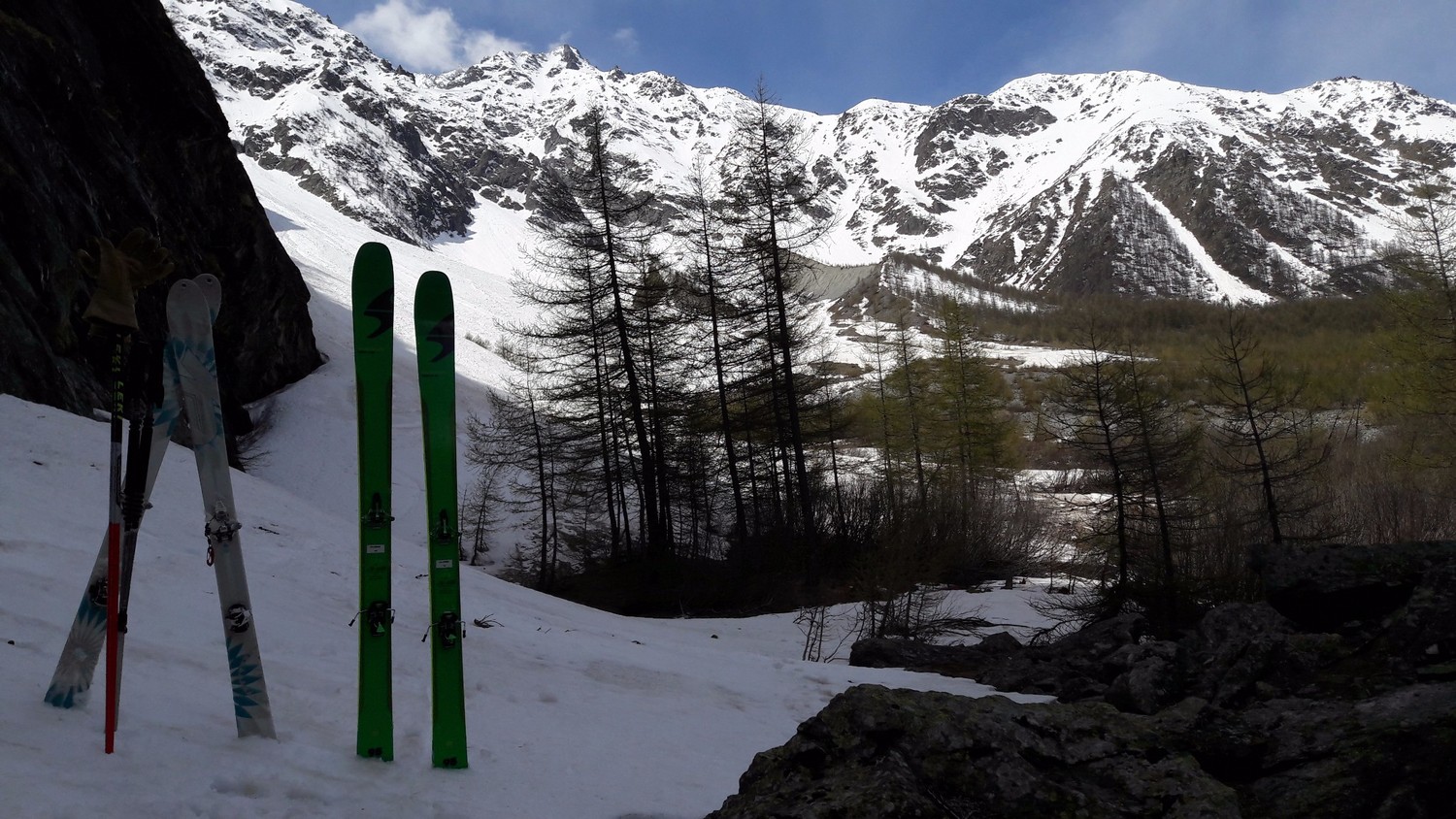 La limite skiable, vers 1720m !