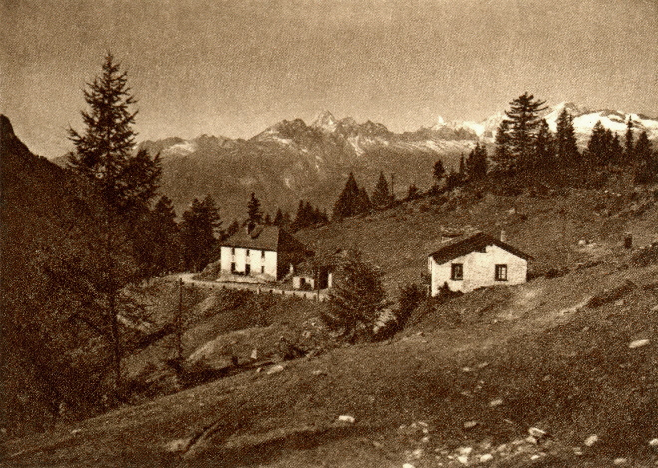Route du Simplon, vue sur les Alpes Bernoises par Gaberell
