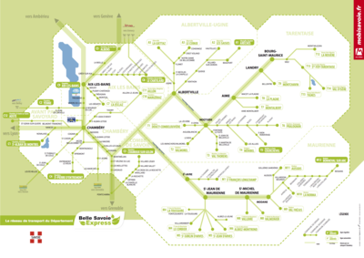 Plan du réseau Belle Savoie Express Plan du réseau Belle Savoie Express