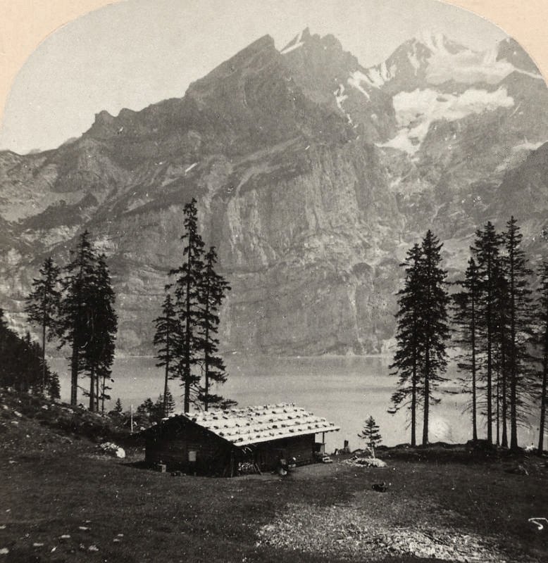 Lac d'Öschienen, Blümlisalp par Gabler 1885