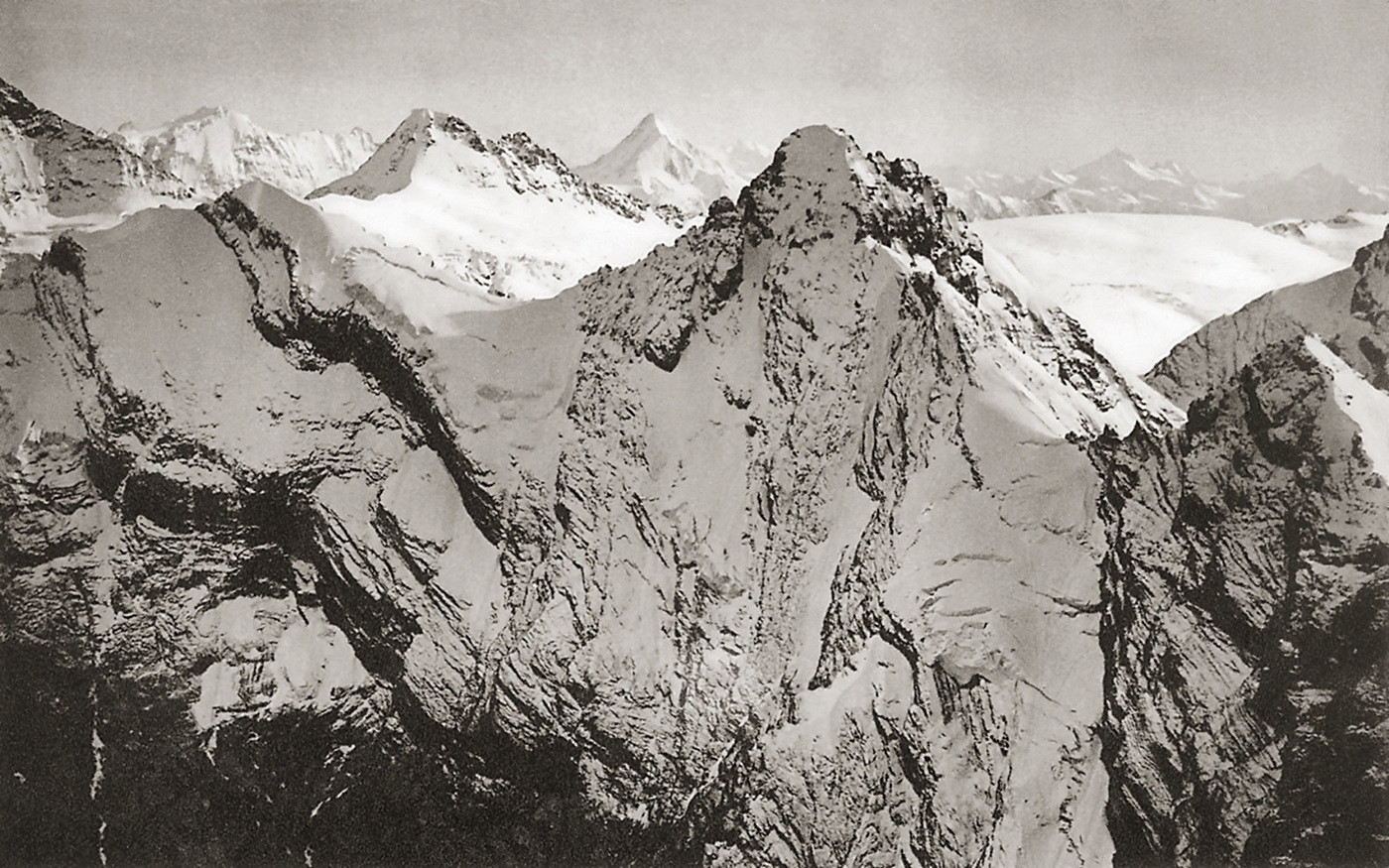 Gspaltenhorn, Tschingelhorn, et Bietschhorn , par Eduard Spelterini