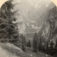 Gasternthal vue du chemin de la Gemmi, par Gabler 1885