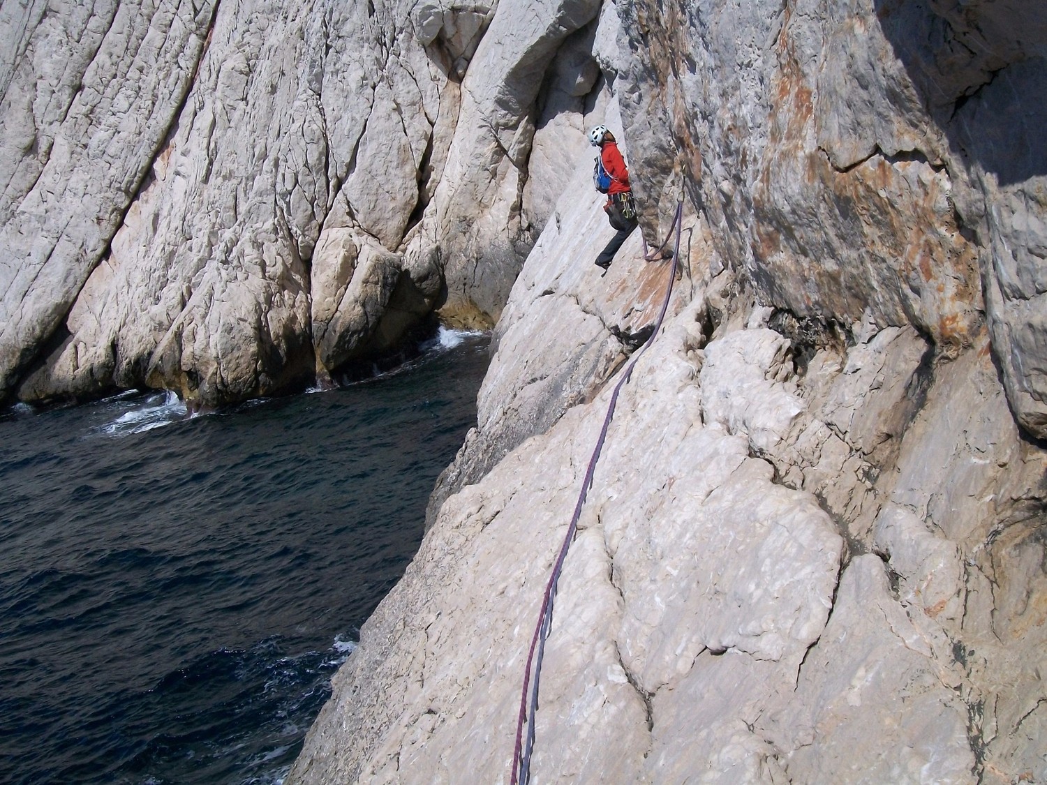 départ de la voie en bord de mer