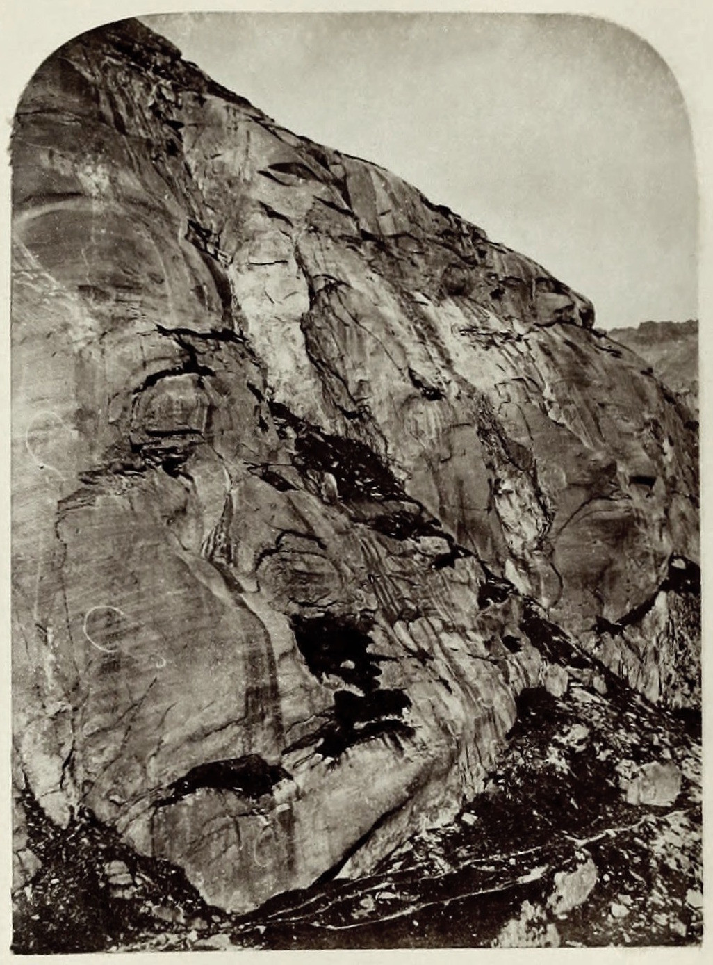 Granite usé du Grimsel par Ernest Edwards, 1866