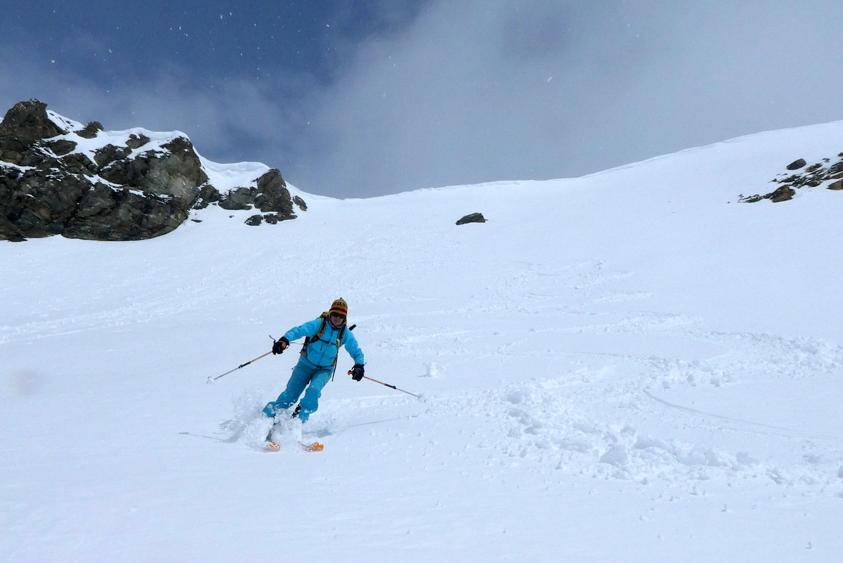 Descente du col du Montet pendant une éclaircie