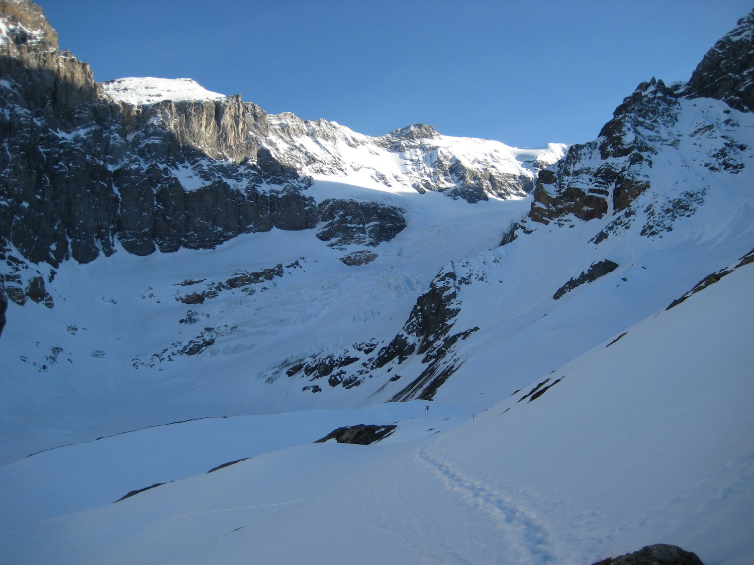 vu sur le glacier de la cabane