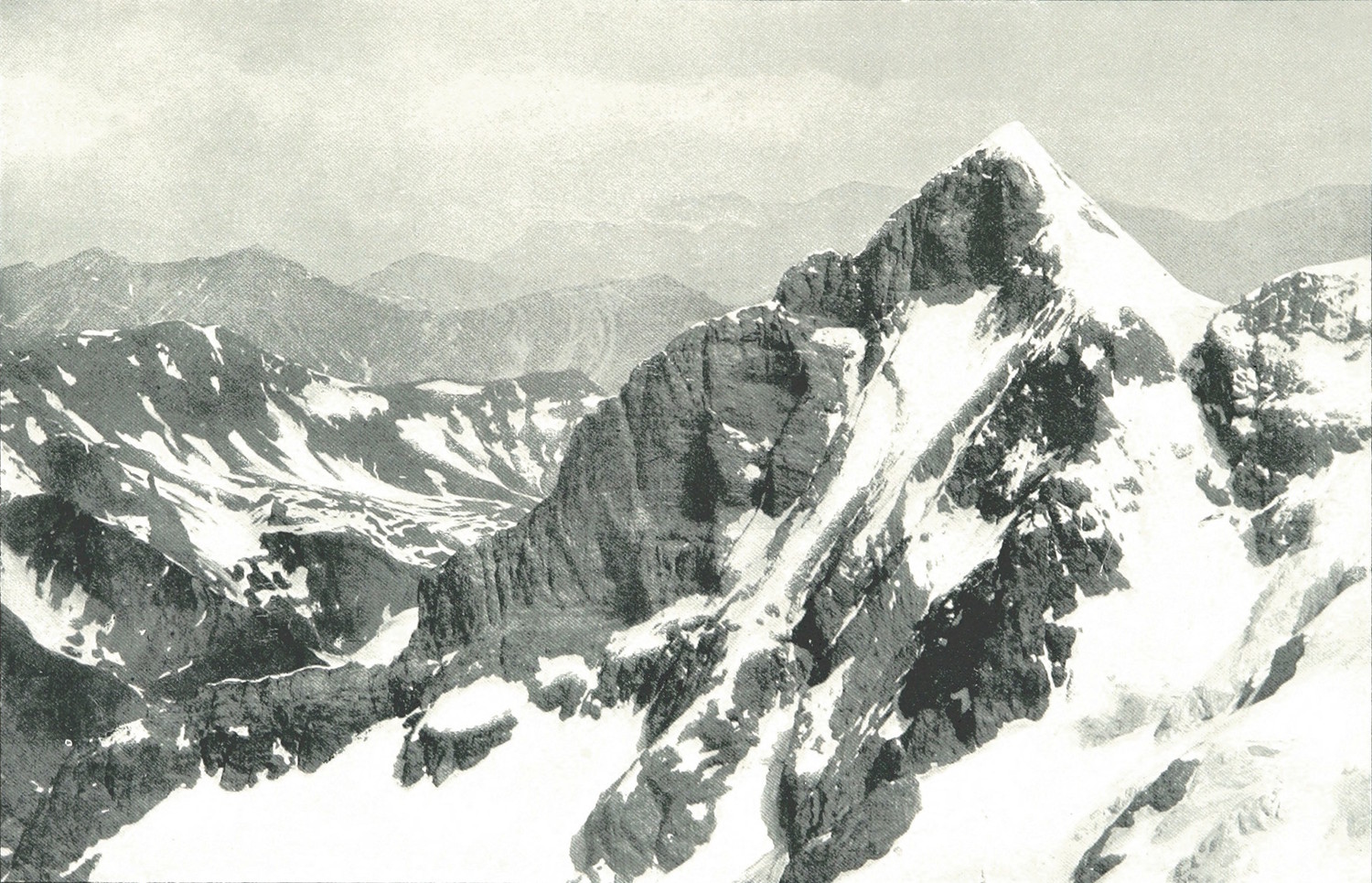 Wetterhorn vu du Schreckhorn par Theodor Wundt en 1898