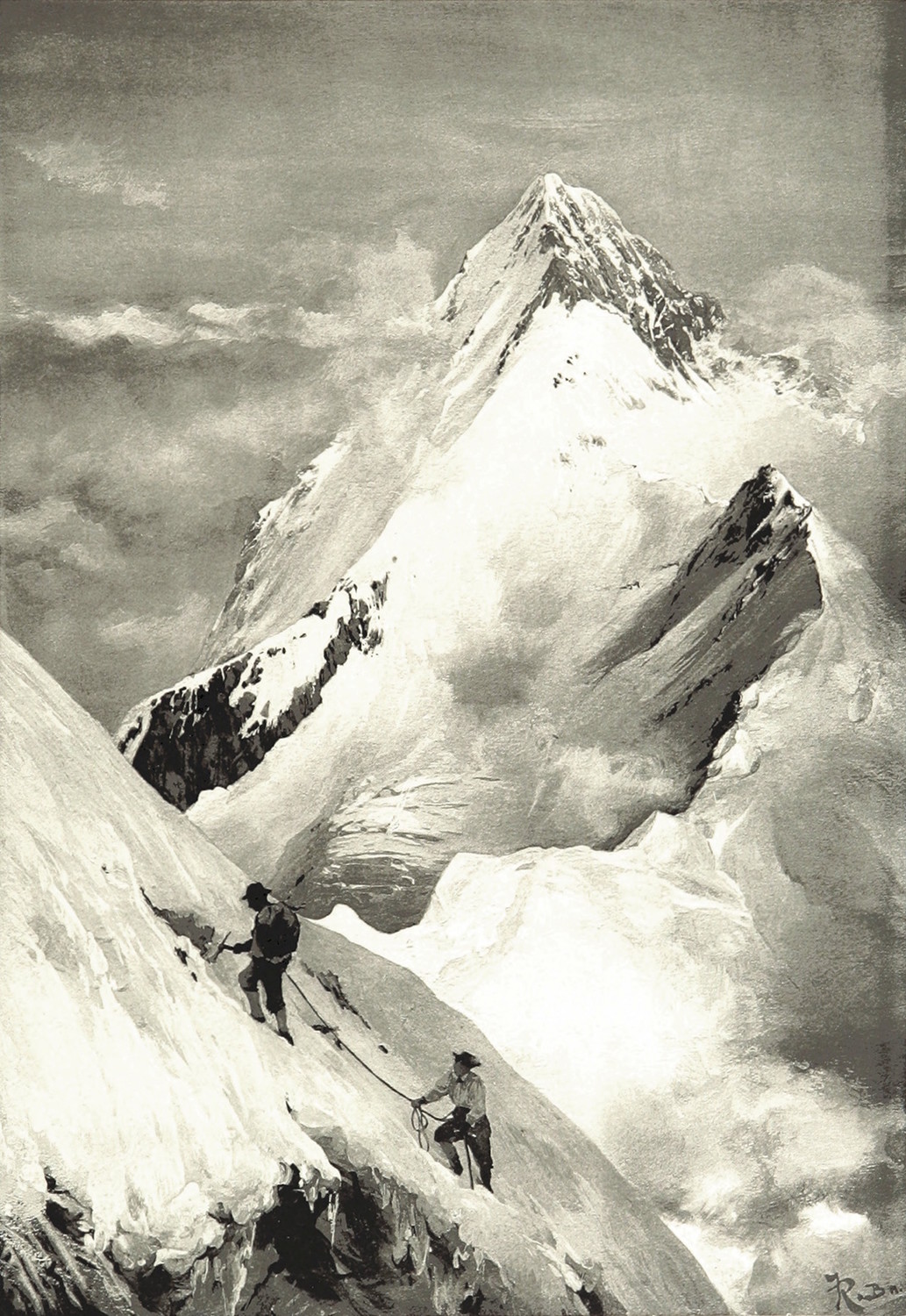 Eiger vu du Mönch par Theodor Wundt,en 1898