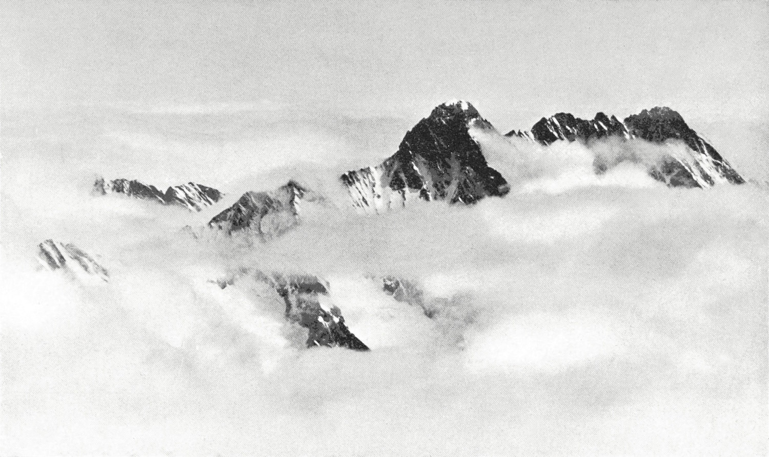 Schreckhorn - Lauteraarhorn vus du Mönch par Theodor Wundt en 1898