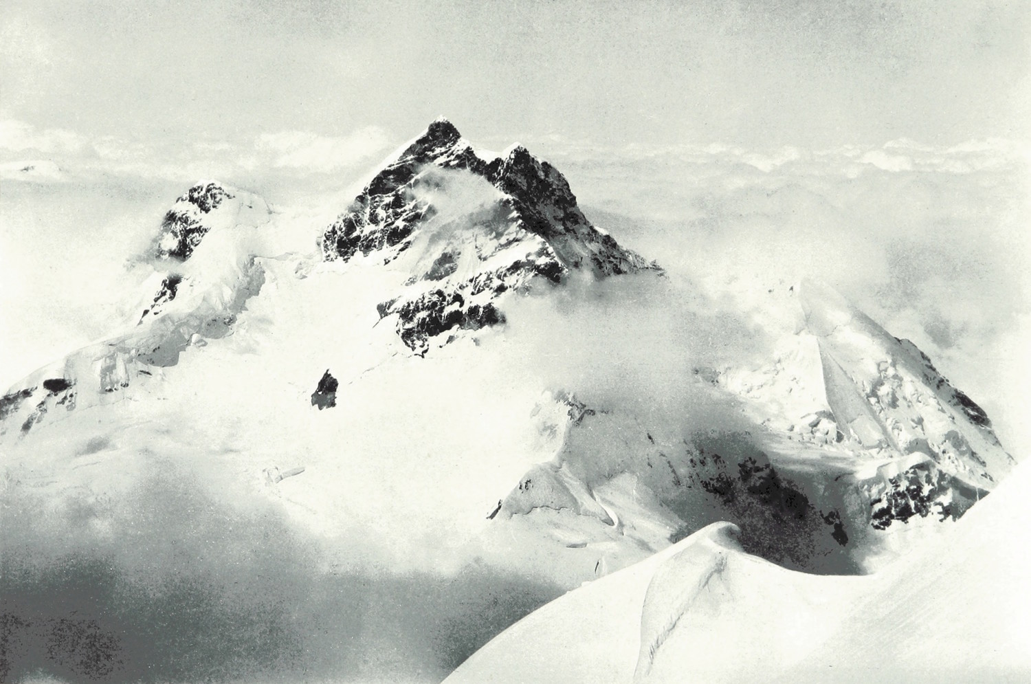 Jungfrau vue du Mönch par Theodor Wundt en 1898