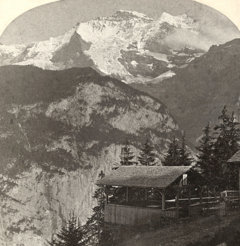 Jungfrau vue de Isenfluh par Gabler en 1880