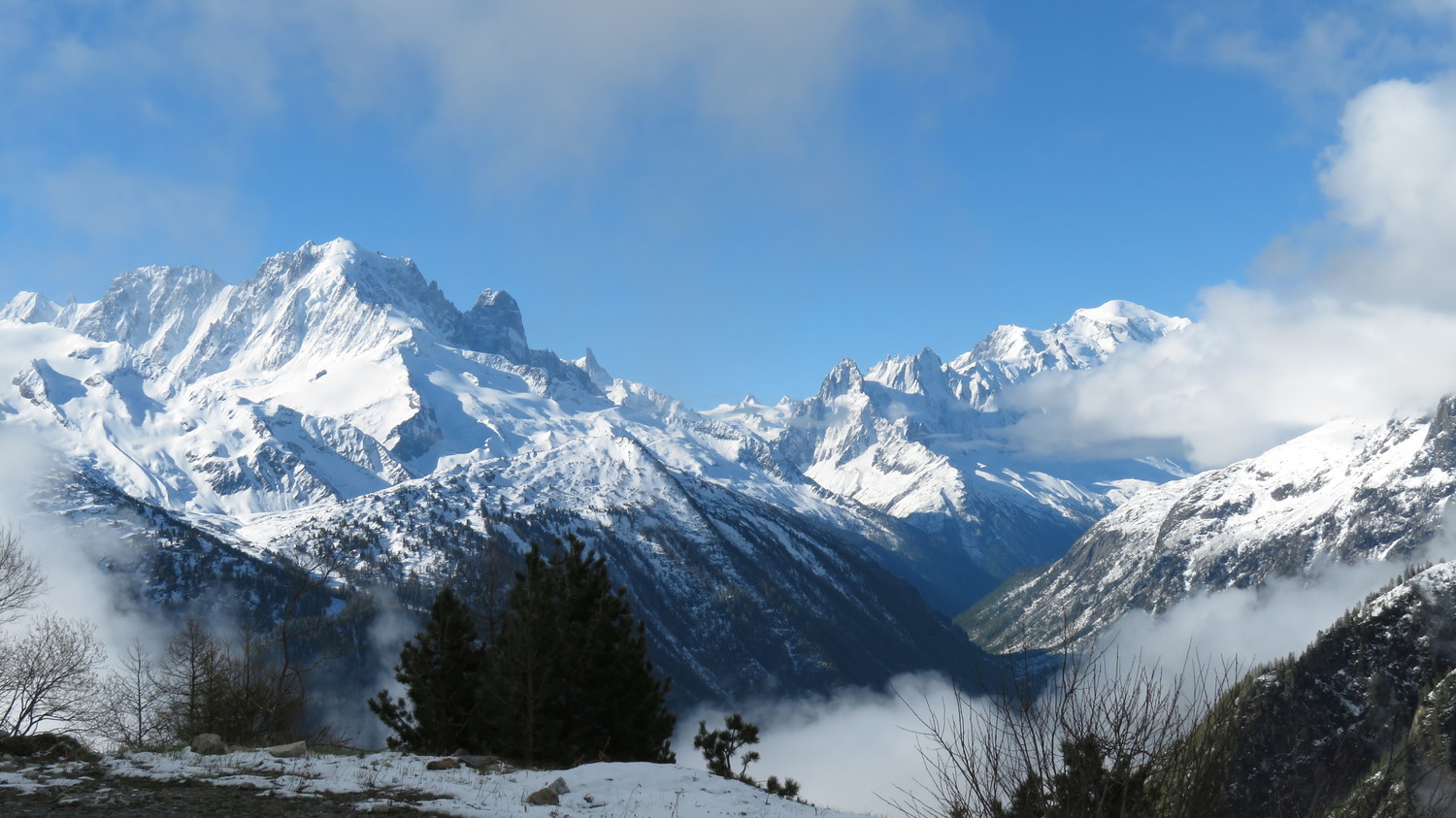 Dégagé d'Argentière au Mt Blanc