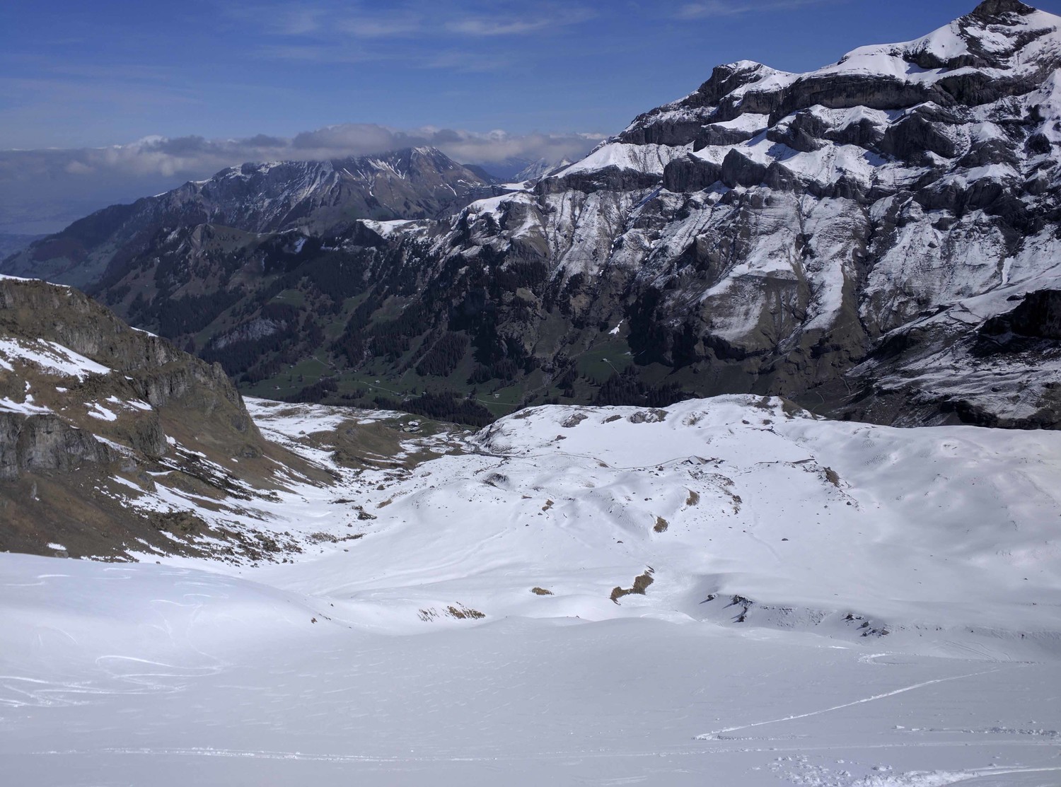 the descent over ober bundalp