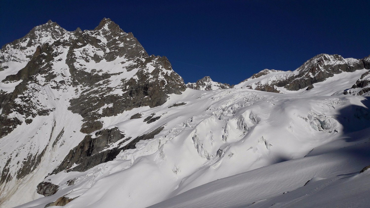 Arrivée sur le Glacier Blanc