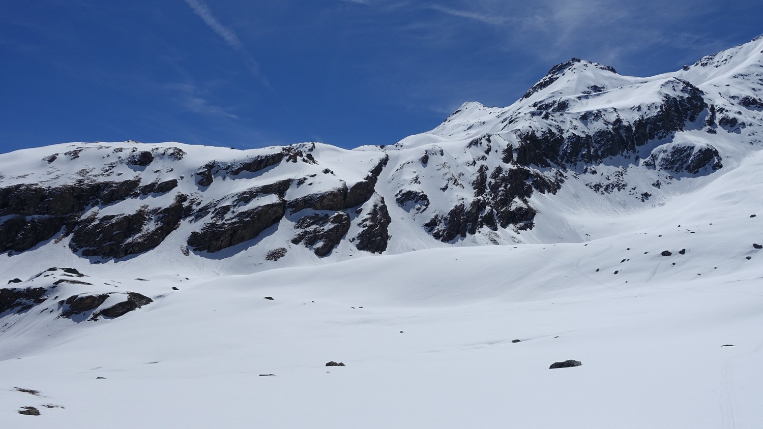 Penne Blanche : Vue générale de la descente depuis le lac Money