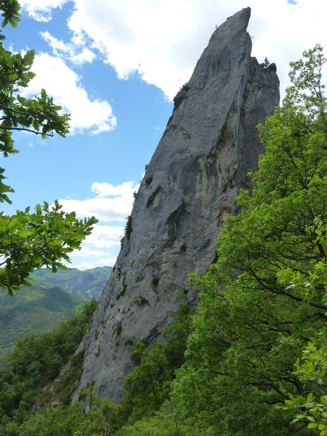 pilier W de l'Ascle, vue de profil