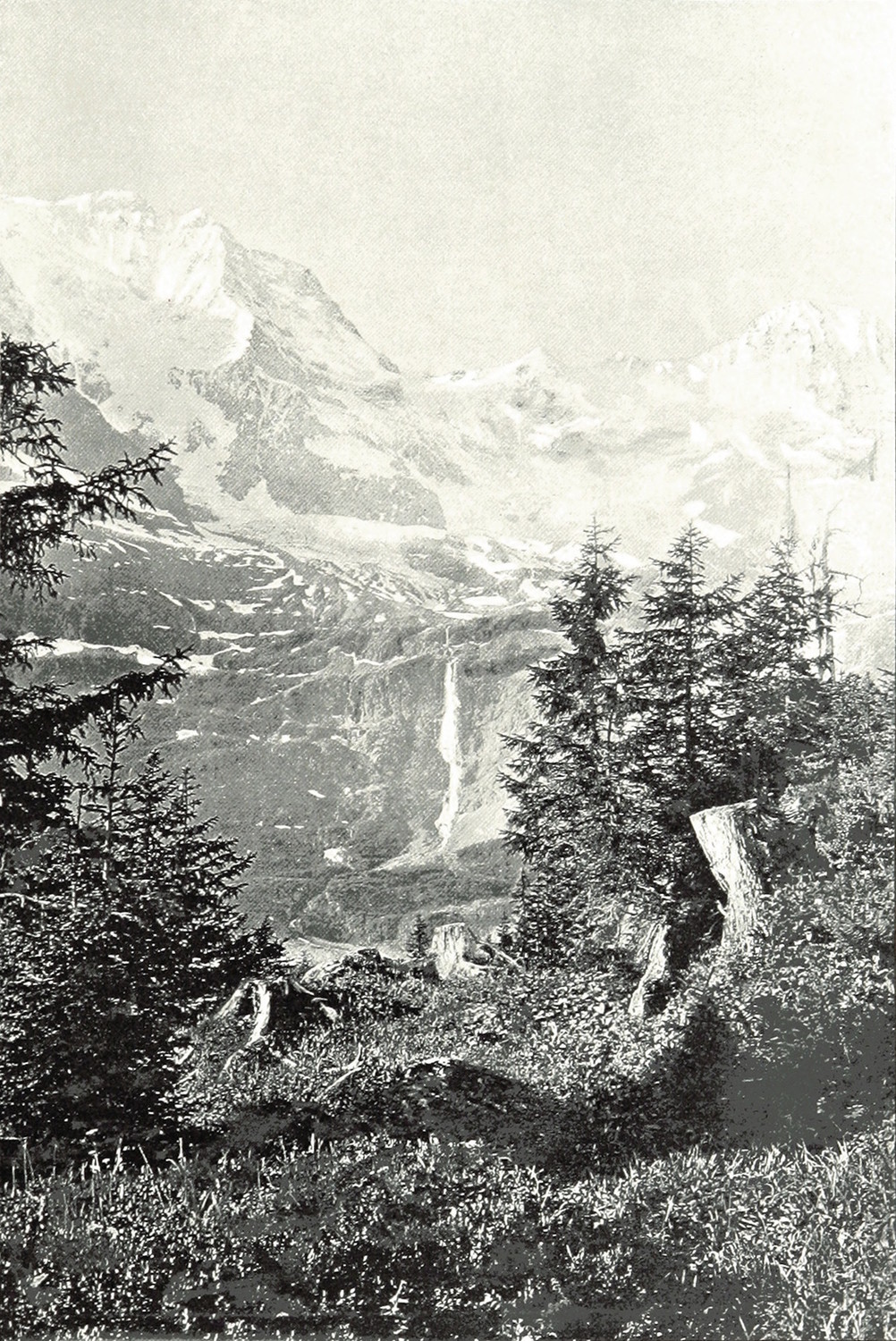 Grosshorn, Breithorn, Schmadribachfall par Theodor Wundt en 1898