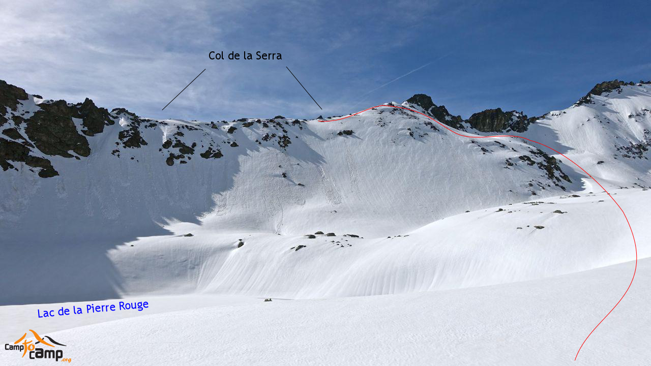 Col de la Serra partie finale depuis le lac de la Pierre Rouge