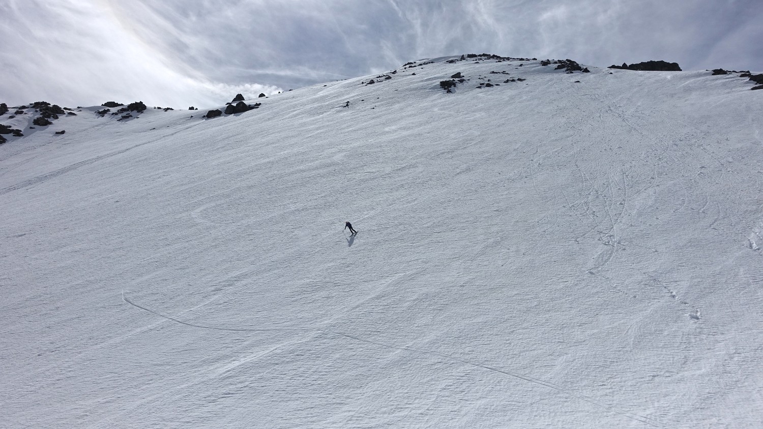 Descente directe sous le col de la Serra
