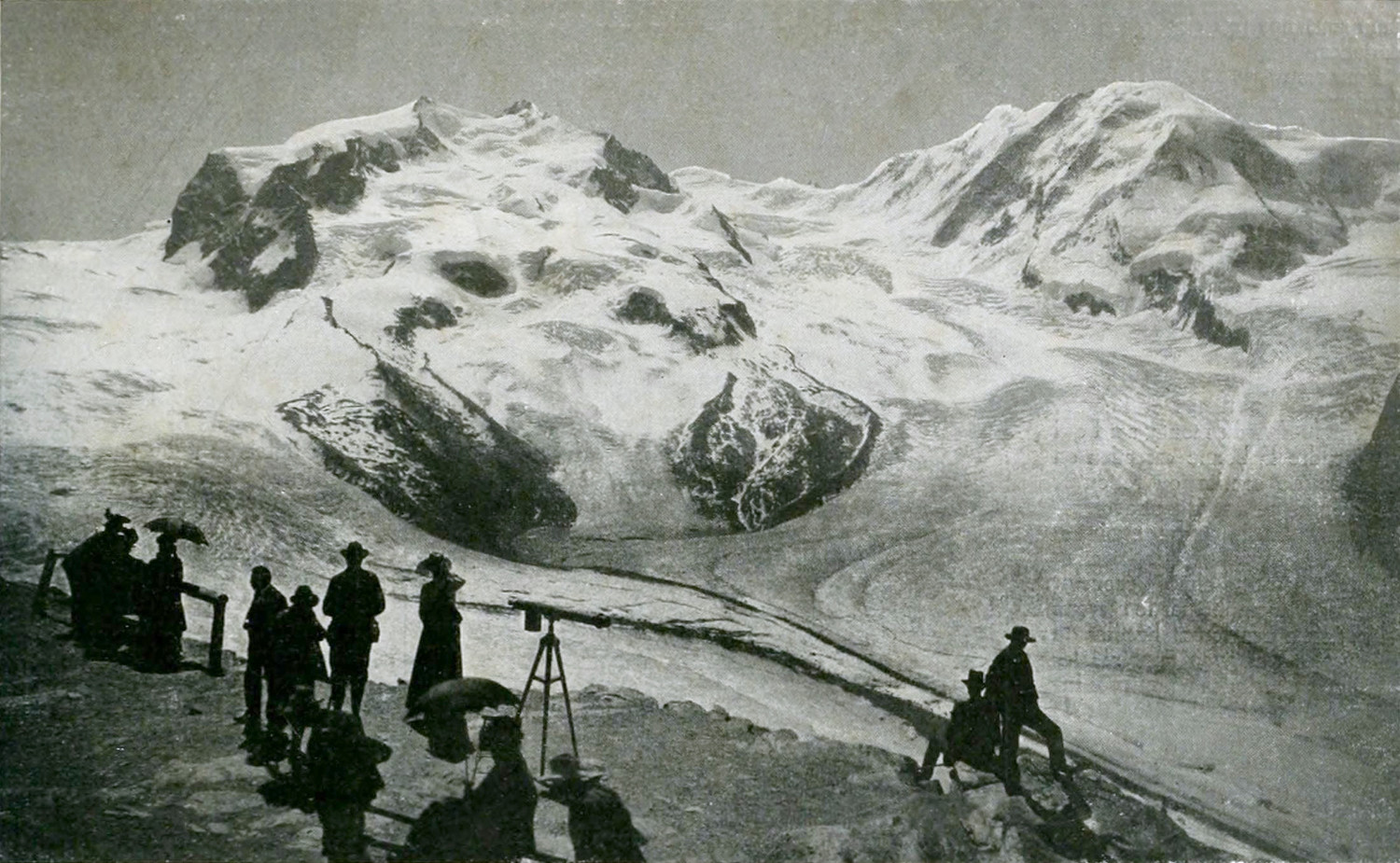 Mont Rose vu du Gornergrat par Wehrli