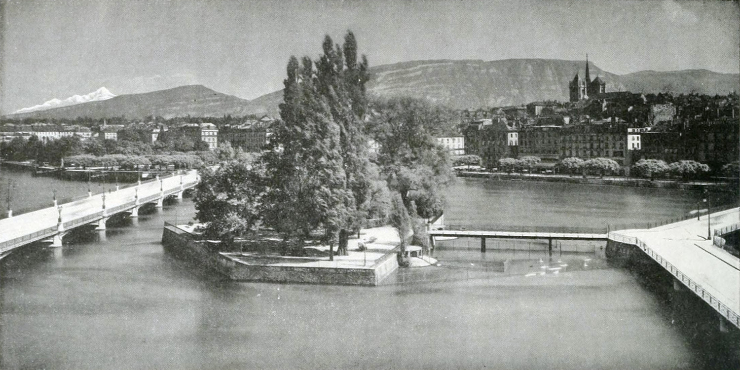 Le Rhône, le Salève, Genève par Wehrli