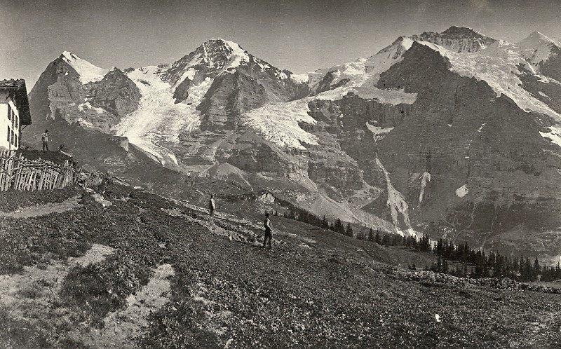Eiger, Eigergletscher, Mönch, Guggigletscher, Jungfrau, Giessengletscher, Adolphe Braun 1870