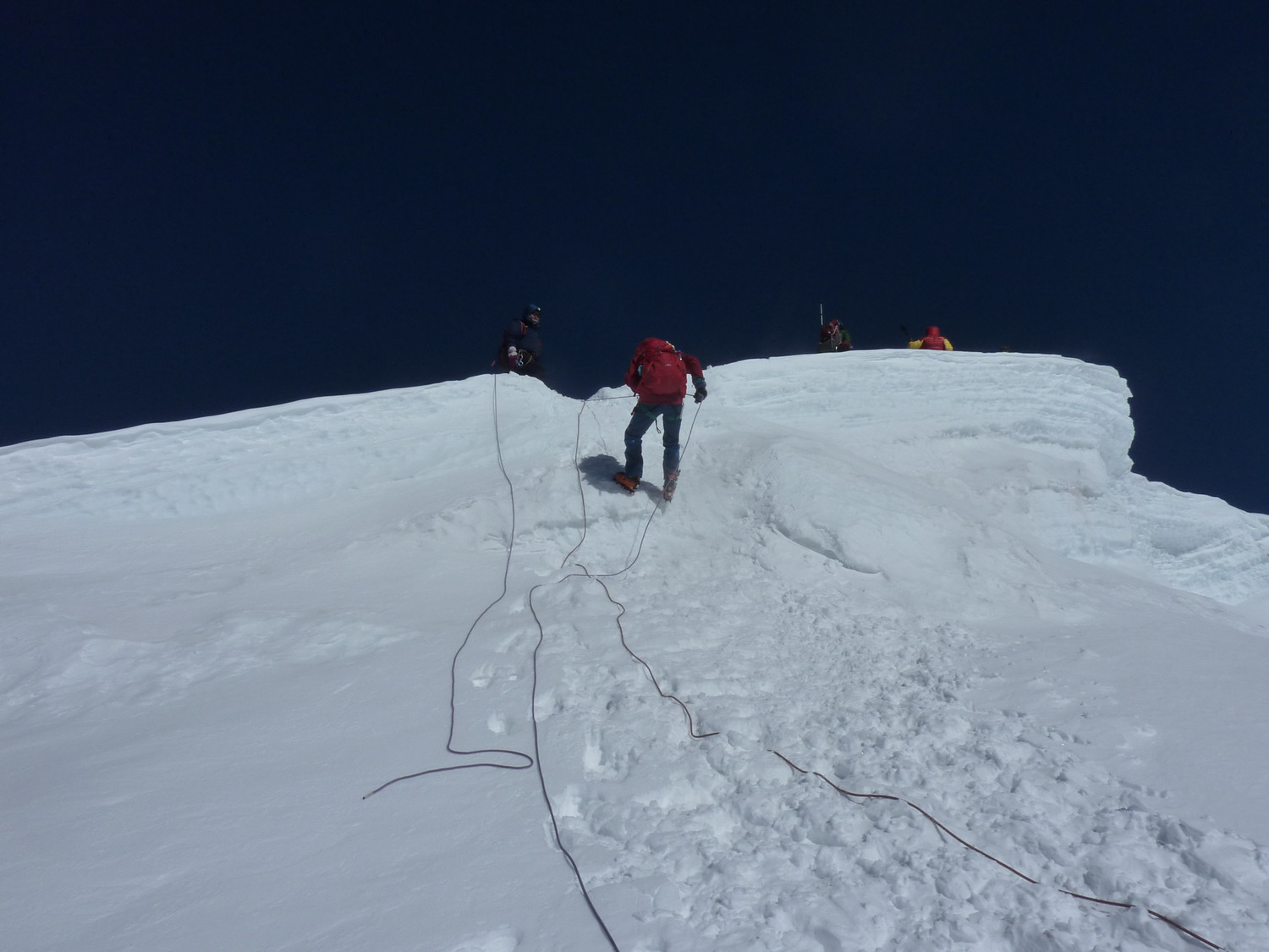 Sous le sommet du Mera Peak, le petit mur de cette année