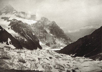 Arête est de l'Eiger vue du Glacier Inférieur de Grindelwald par Theodore Wundt