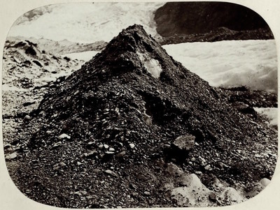 Cône de glace protégée sur glacier par Ernest Edwards en 1866