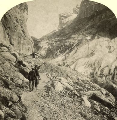 Grindewald, Gletscherschlucht par Gabler en 1885 Grindewald, Gletscherschlucht par Gabler en 1885