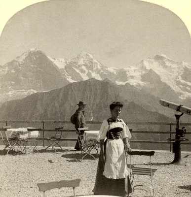 Schynige Platte - Eiger - Mönch - Jungfrau par Gabler en 1885 Schynige Platte - Eiger - Mönch - Jungfrau par Gabler en 1885