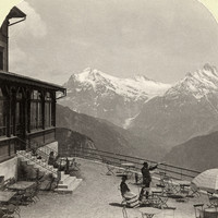 Schynige Platte, vue sur Wetterhorn - Schreckhorn par Gabler 1885