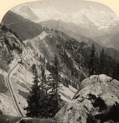 Voie ferrée de Schynige Platte par Gabler en 1885 Voie ferrée de Schynige Platte par Gabler en 1885