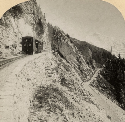 Voie ferrée de Schynige Platte par Gabler en 1885 Voie ferrée de Schynige Platte par Gabler en 1885